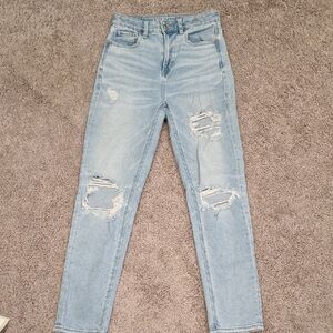 American Eagle Outfitters Light Blue Ripped Skinny Jeans